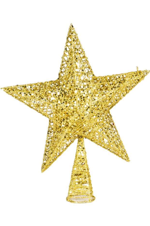 Christmas Ornament Pine Tree Top Ornament Gold 25X30 Cm.