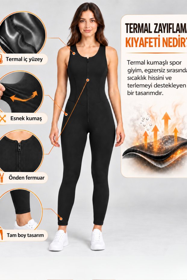 Women's Trend Thermal Black Slimming Jumpsuit 4843