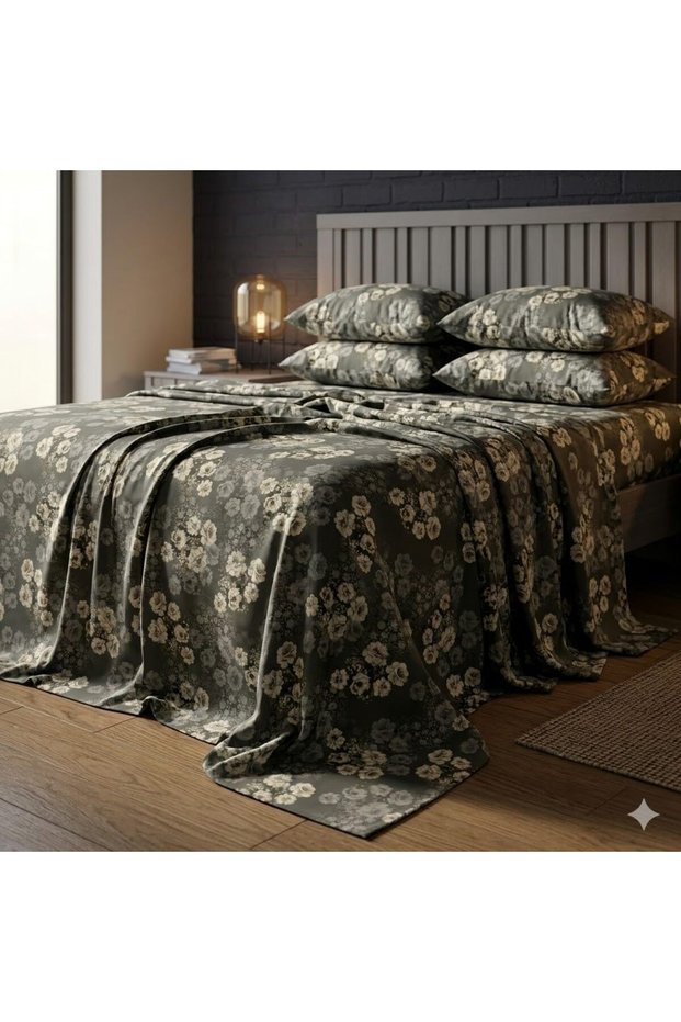 3 Pieces Flat Bedsheet Set with Floral Pattern King Size Bed Pillow Cover Set with 1 Bedsheet, 2 Pillow Cover Bedding Set King (U.K. Standard)) (Light Green Floral, King (U.K. Standard))