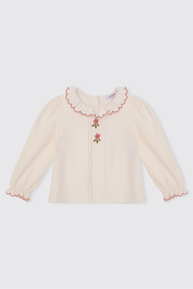 Baby Girl Long Sleeve Ecru T-Shirt