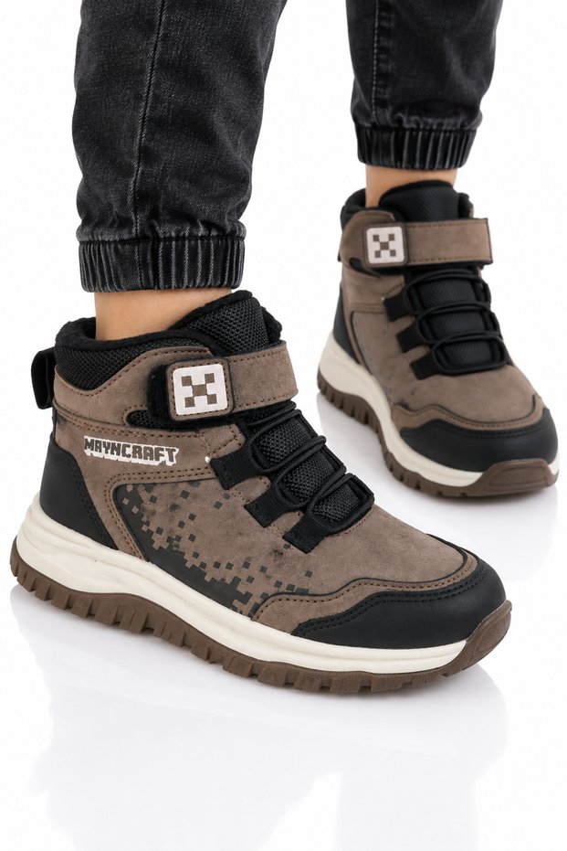 Children's Warm Non-Slip Sole Trekking & Outdoor Boots Brown