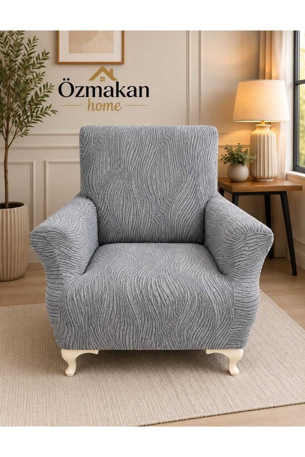 Jacquard Tree Bark Pattern Single Sofa Cover / Sofa Cover 1 Piece