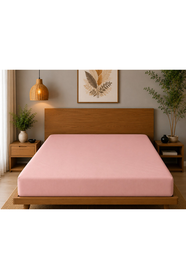Elastic Fitted Sheet Solid Color Cotton Single Double King Size