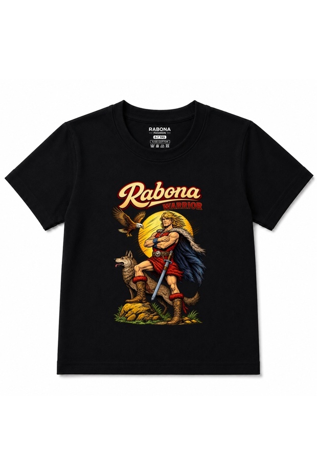Rabona Warrior – Legendary Warrior, Wolf and Eagle Printed Kids' T-Shirt