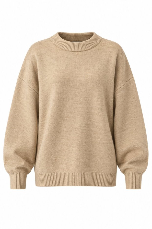 Camel Crew Neck Soft Sweater - 2Y0938