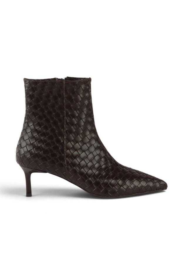 Natyy Knitted Detailed Ankle-Length Women's Heeled Boots