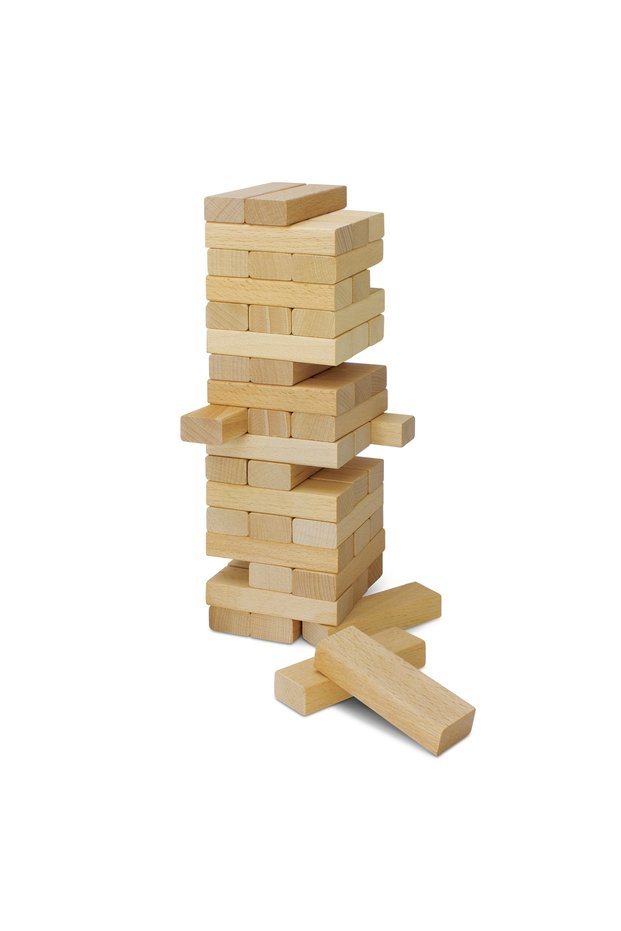 Tumbling Tower Family Edition | لعبة برج التوازن العائلية | 54 Giant Polished Hardwood Blocks | Stacks Up to 3 Feet+ | Classic Stacking Game for Kids & Adults
