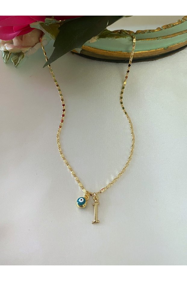 Asia by Leuvoie İ Letter Evil Eye Beaded Necklace