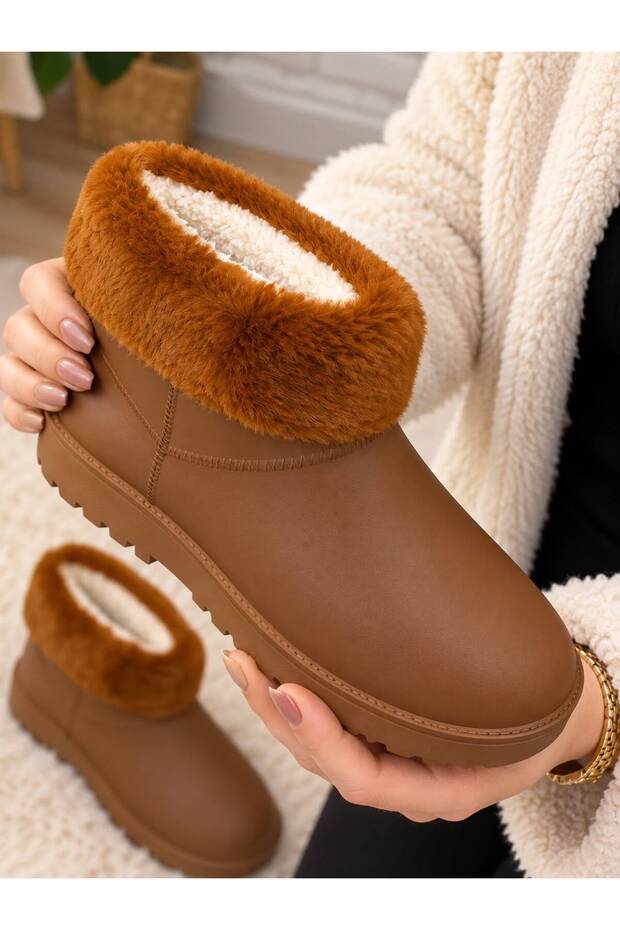 Eva Waterproof Fur Lined Thick Sole Ankle Women's Boots & Booties
