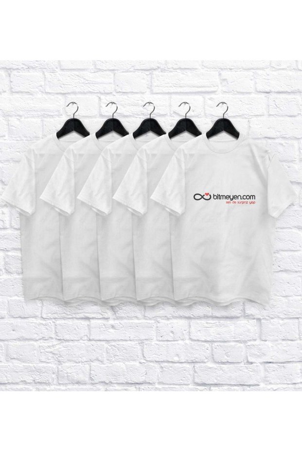 White T-Shirt with Logo Printed for Companies (10 Pieces)