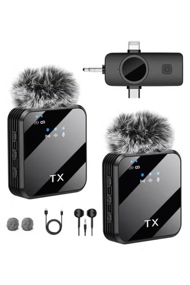 Wireless Lavalier Microphone for Mobile Video Recording – 2.4G Mini Mic with Noise Reduction for Douyin Live Broadcast, Interviews, Vlogging, YouTube