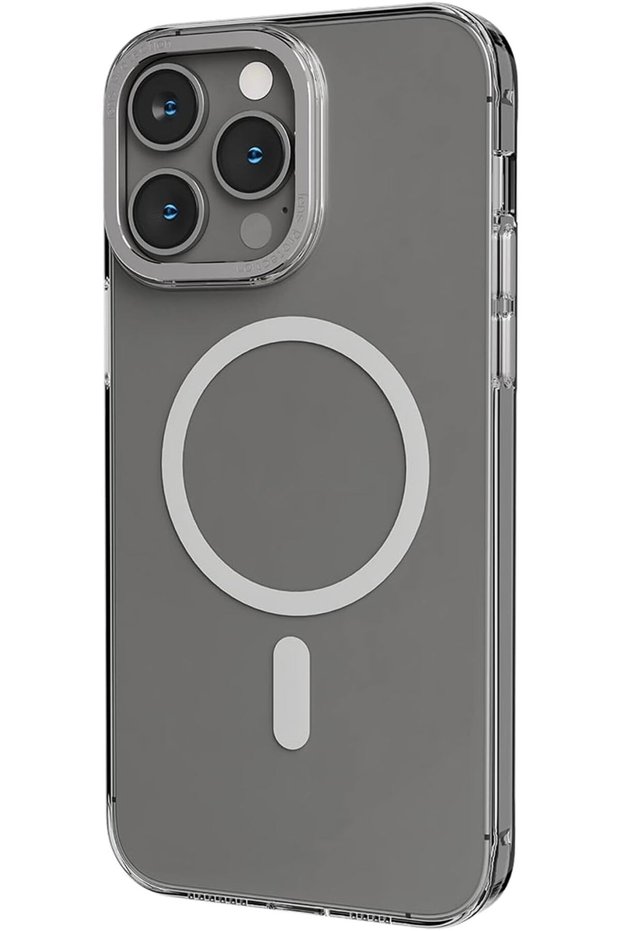 Sensa Shockproof Clear Protective Back Case Compatible with Magsafe Classic Pattern Shockproof Edge Ring Case
