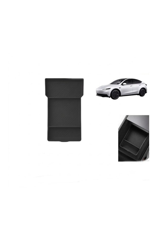 Tesla Model Y Juniper 2025+ Compatible Center Console Organizer Shelf Storage Box Black