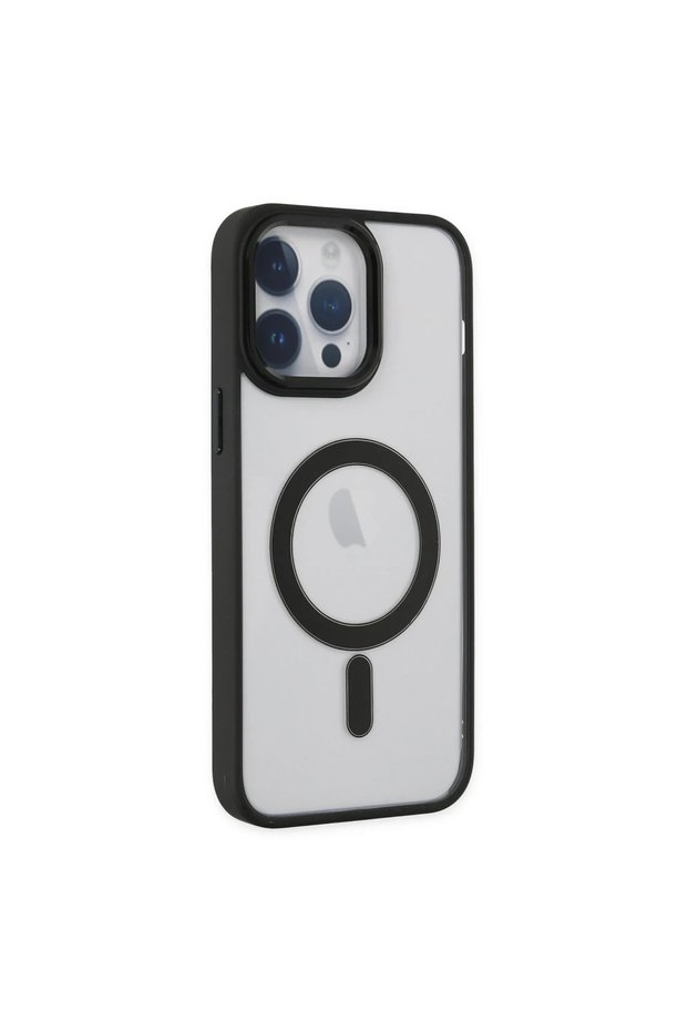 Apple iphone 14 pro case room magnetic safe silicone - black