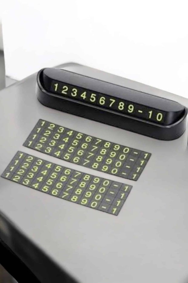 Car Parking Number Plate, In-Car Number Plate, Replaceable Flip-Up Mini