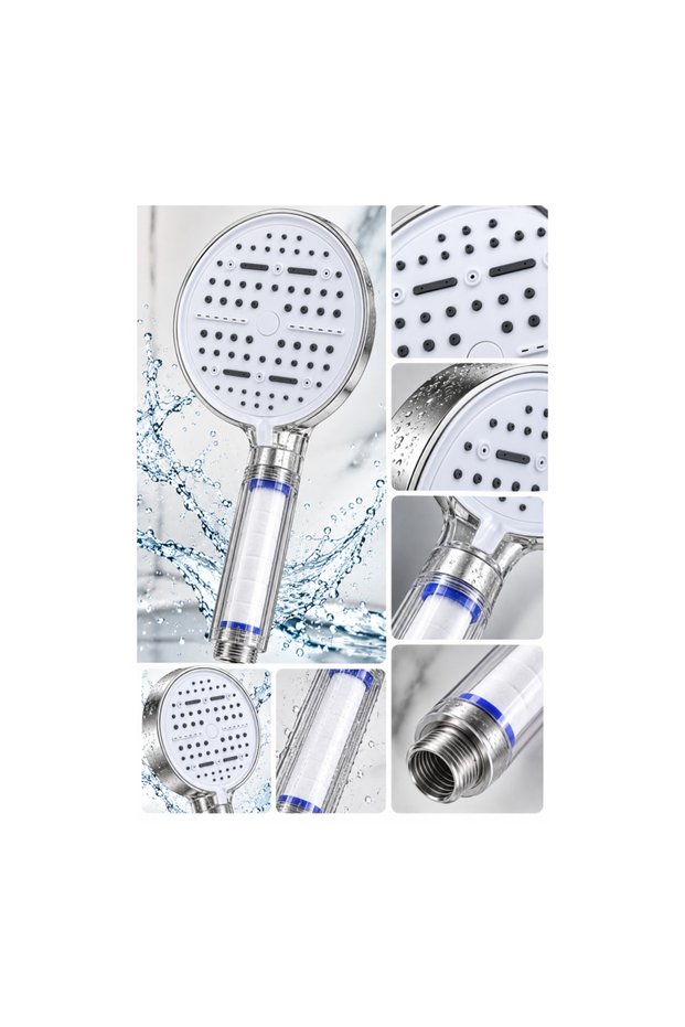 Large Panel, 6 Different Water Modes, Filtered Shower Head, White Design