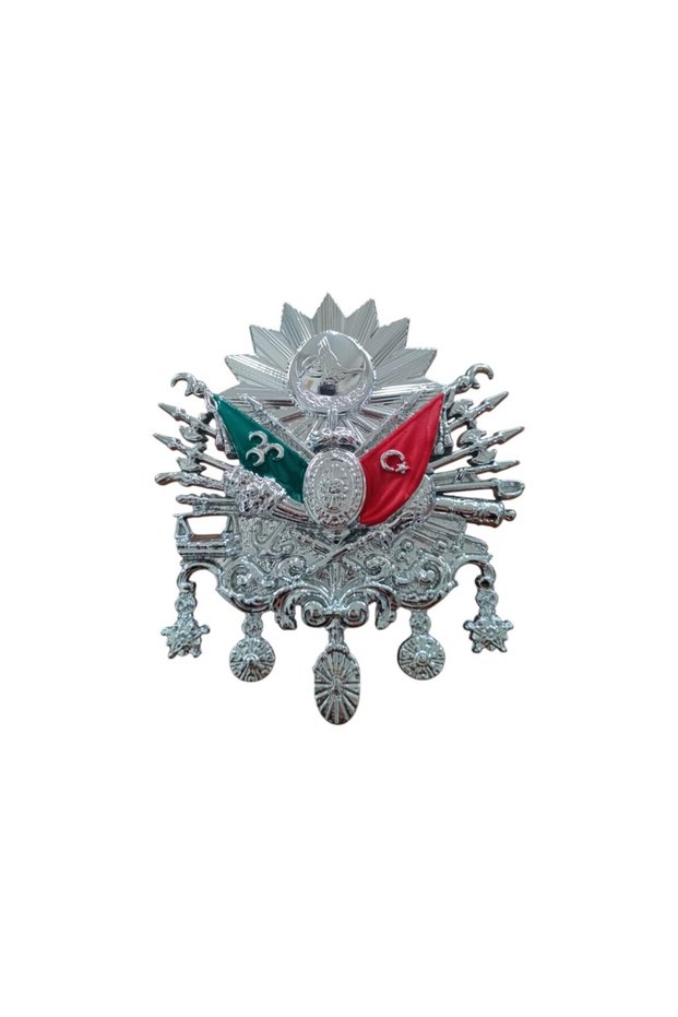 Ottoman State Coat of Arms Screw Embossed Logo Small 10X8Cm Chrome