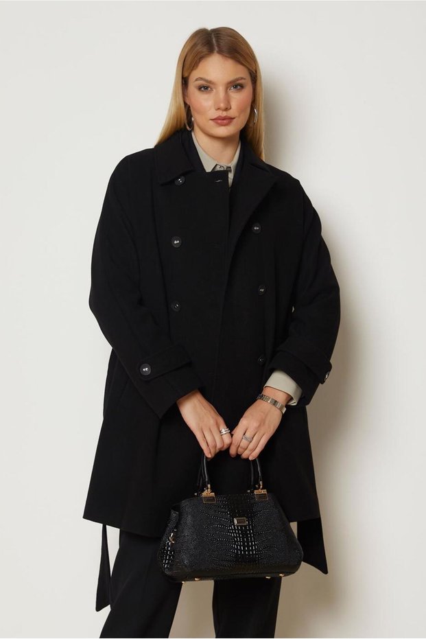 Belted Checked Coat 90660