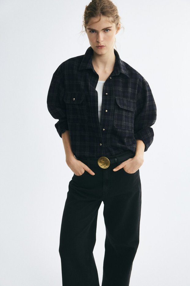 Pamuklu Oversize Flanel Gömlek