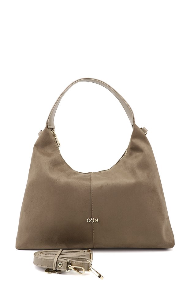Women's Mink Suede Long Strap Hand and Shoulder Bag