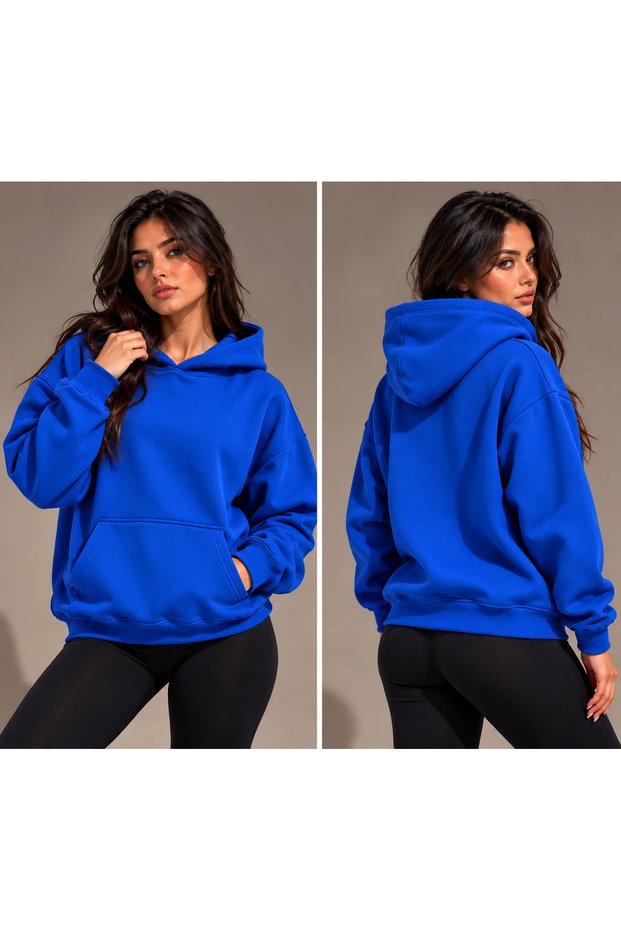 Oversize Hanorac Hoodie Sweatshirt with Hood and Kangaroo Pocket Premium Thick Winter