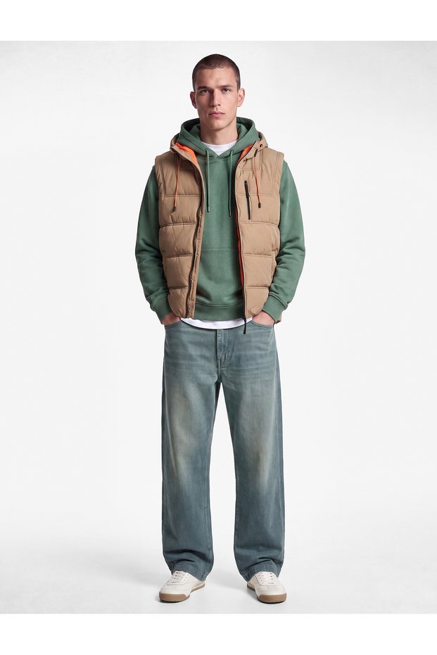 Hooded Inflatable Vest with Zippered Pocket