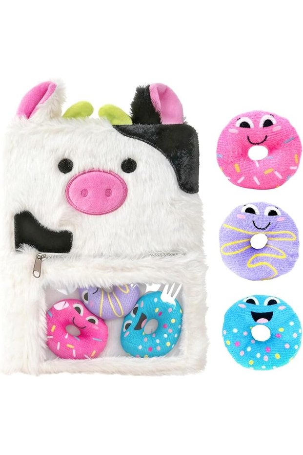 دفتر ملاحظات GOOD Bear Plush، 80 صفحة، مذكرات للأطفال مع 3 فراولة قطيفة