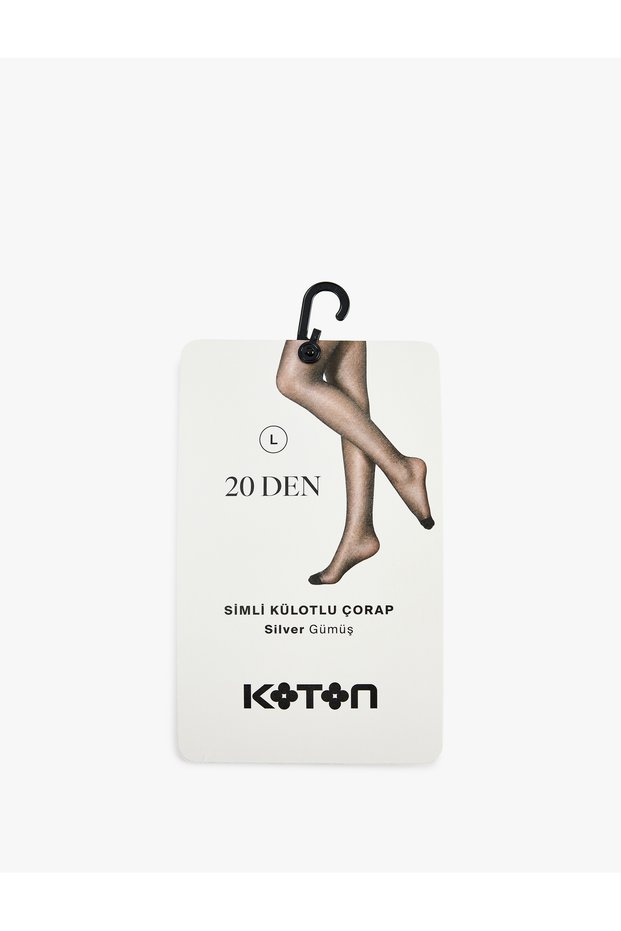 Glittery 20 Den Metallic Yarn Detailed Pantyhose