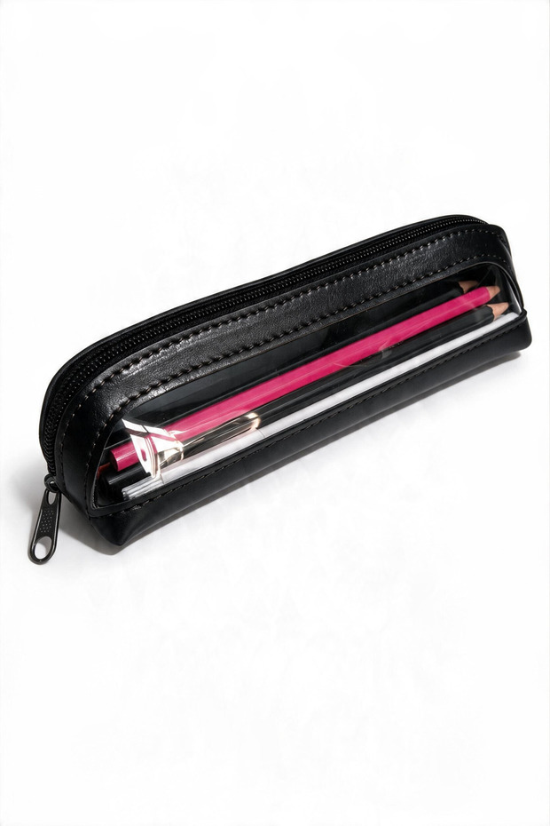 Ziyo Model Transparent Triangular Pen Holder - Pencil Case Pen Holder 19cm X 6cm X 6cm