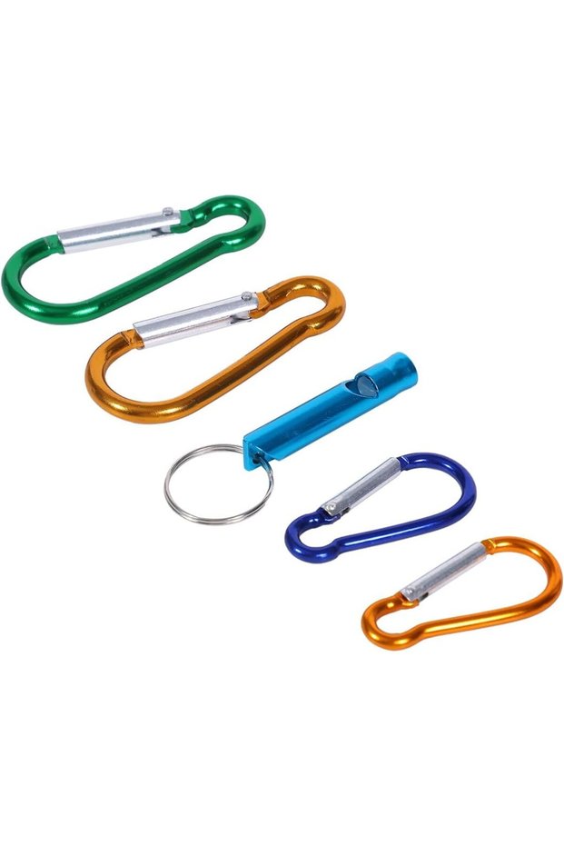 خطاف - مشابك كارابينر حديدية صغيرة متينة مع بوابة زنبركية وحلقات، خطافات صغيرة بمشبك سريع لحلقات المفاتيح