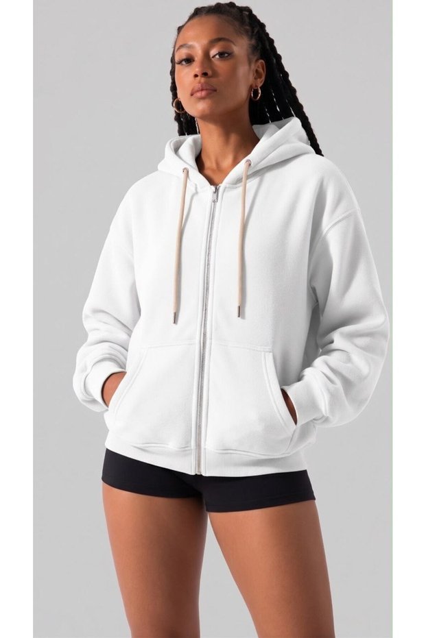 Unisex Trend Oversize Hooded Jacket/Cardigan with a Straight Fit