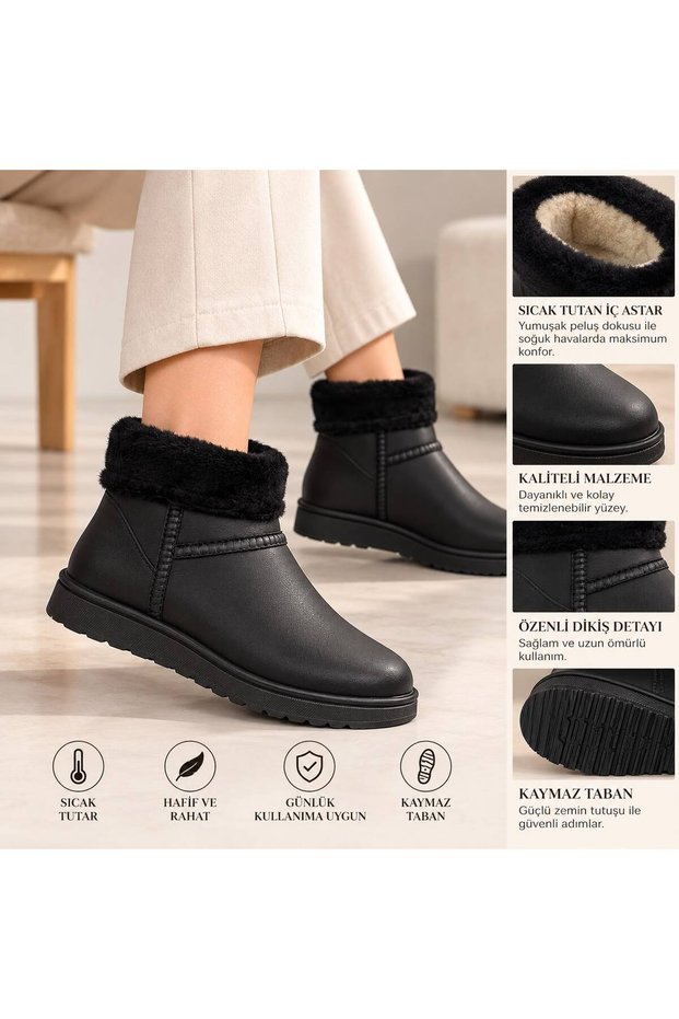 New Model Women's Boots with Plush Detail