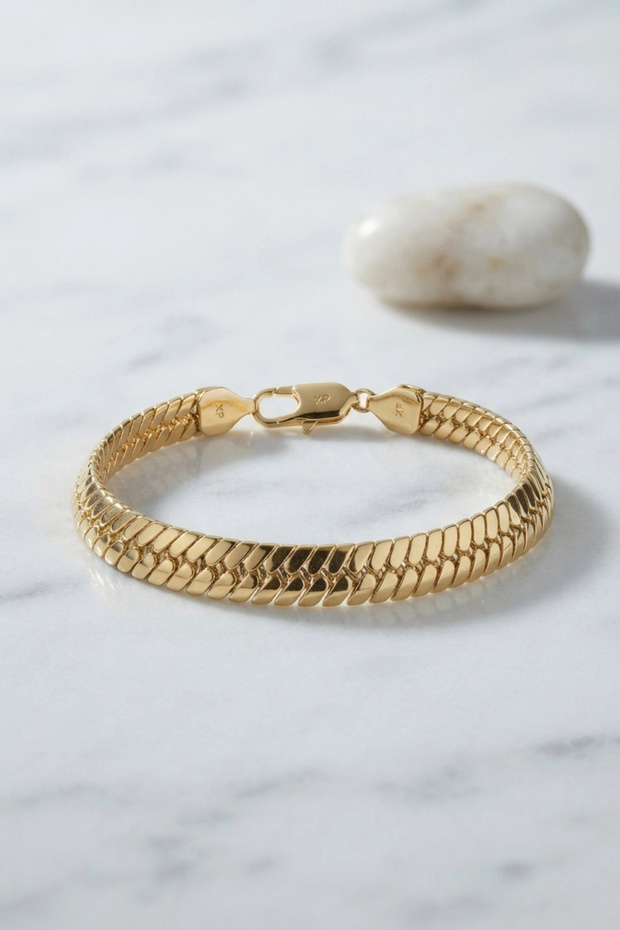 Xuping Gold Color Snake Chain Model Women's Bracelet Tj-Bb8909