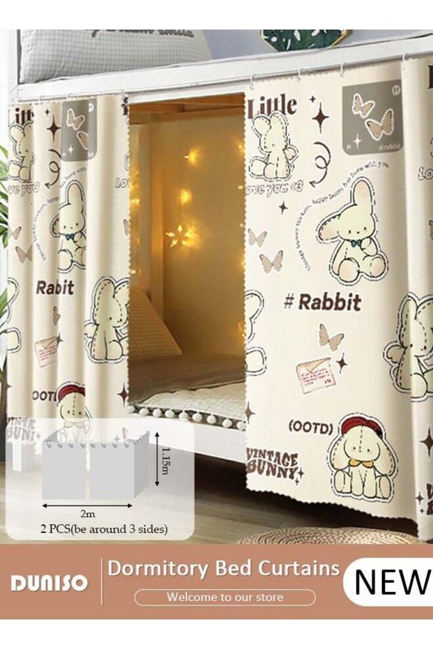 DUNISO Blackout Bottom Bunk Bed Curtains Dormitory Room Lightproof Decorative Roommate Privacy Cover
