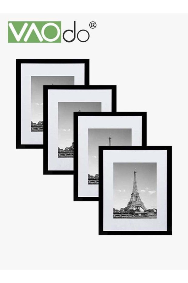 VAOdo 4PCS Picture Frame Set, for Wall or Tabletop with Gasket Display Wall Photo Frame, Desktop Pho