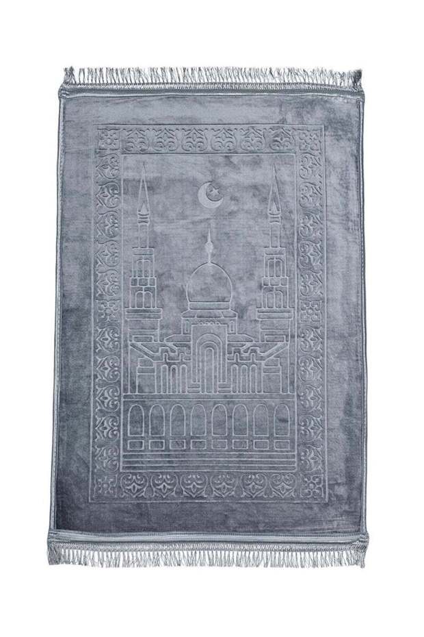 Fabienne Anti-Slip Velvet Thick Prayer Mat Grey 80x120cm