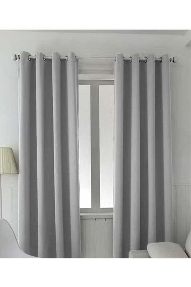 DUNISO 2 Pieces of Blackout curtains, household soundproof and heat insulating curtains,with perfora