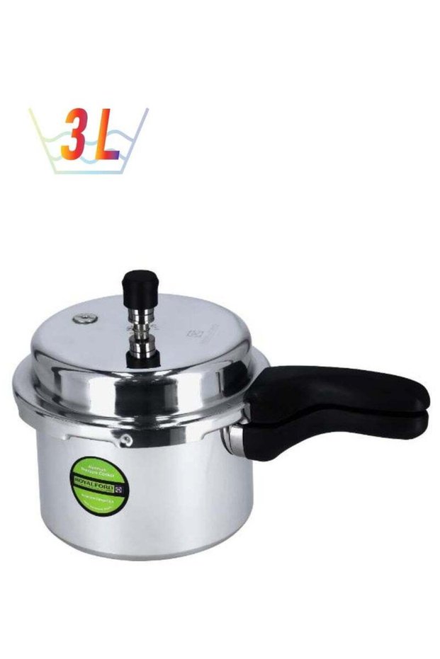 3 L Heavy-Duty Aluminium Pressure Cooker, Outer Lid, Induction Base, Uniform Heating, Save