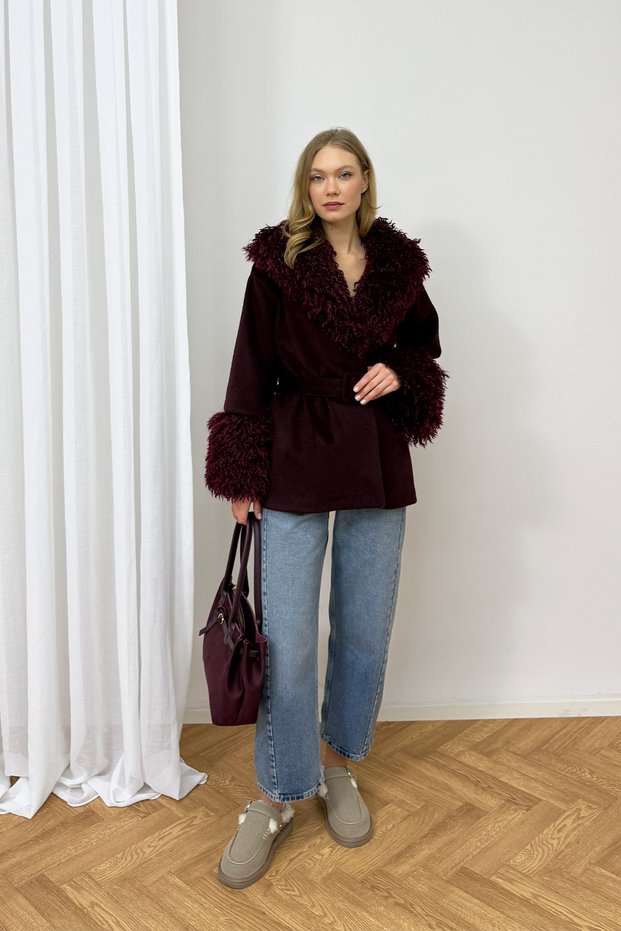 Fur Detailed Cashmere Coat 6-1607