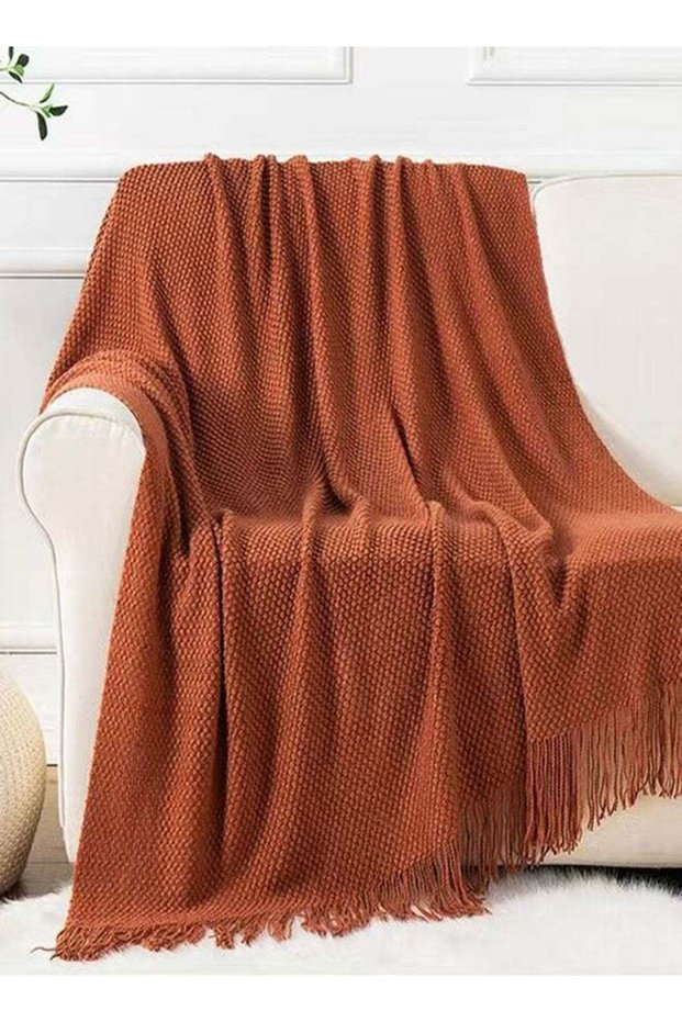 HAWAWA Knit Throw Blankets, Bubble Textured Knitted Tassel Blankets, Super Soft Cozy Lightweight Dec