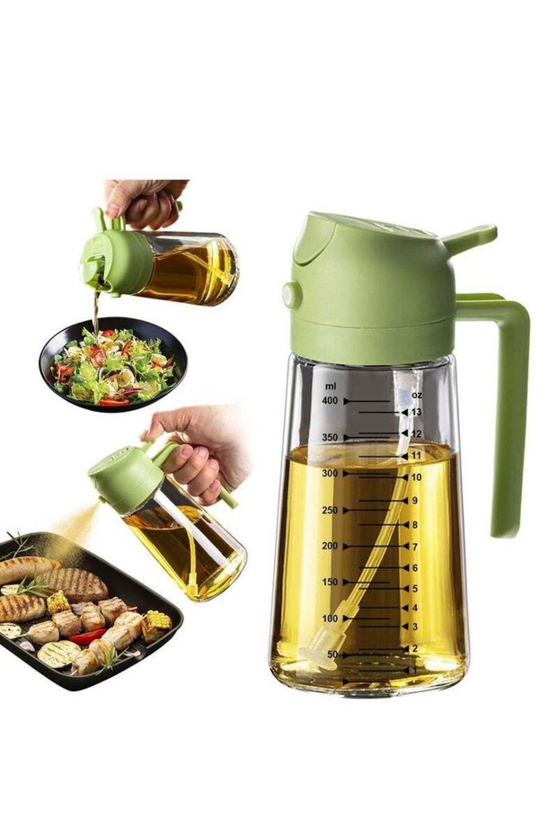 Lukadah Glass Olive Oil Sprayer for Cooking, Refillable 2 in 1 Oil Dispenser & Mister Bottle, Non-Ae