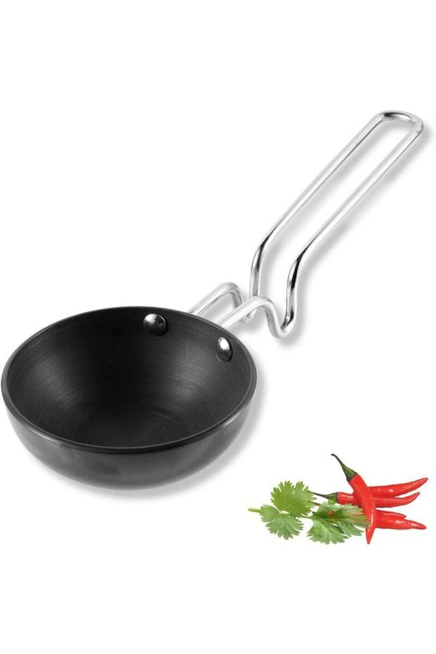 VINOD Black Pearl Hard Anodised Tadka Pan - Large | 3.25mm Thickness | Natural Stick Resistant | Met