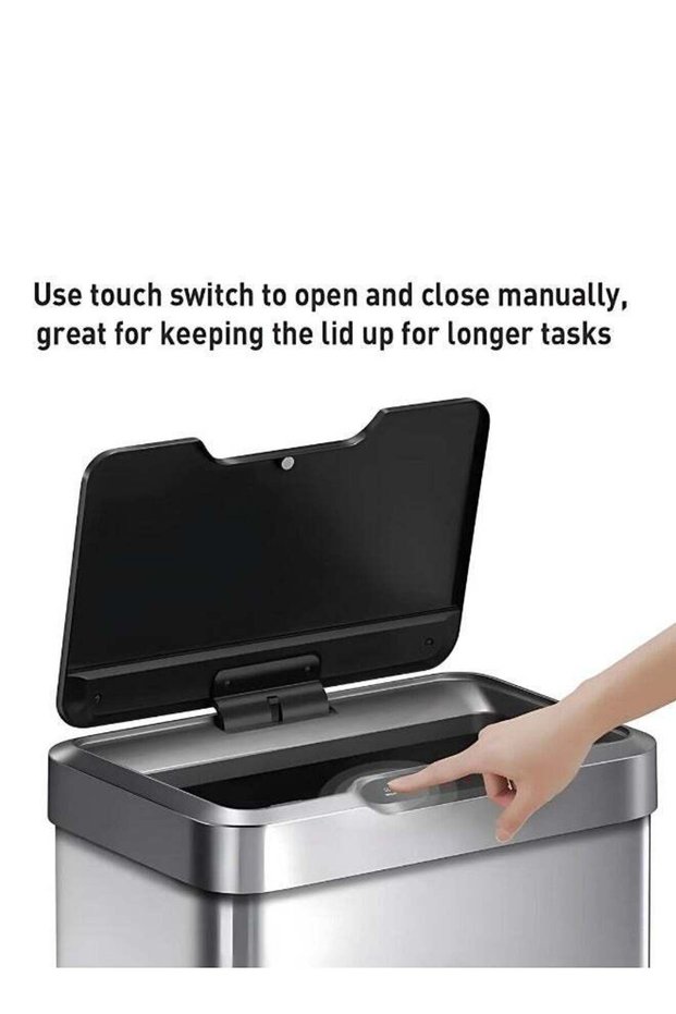 EKO MIRAGE SERIES | 80L Premium Motion Sensor Trash Bin | Brushed Stainless Steel, Soft-Closing, Fin