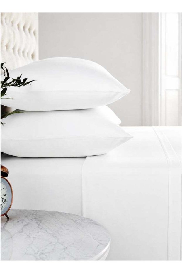 Hotel Linen Klub 2-Piece Cotton Blend Solid Pillow Cover Cotton Blend White 50x75cm