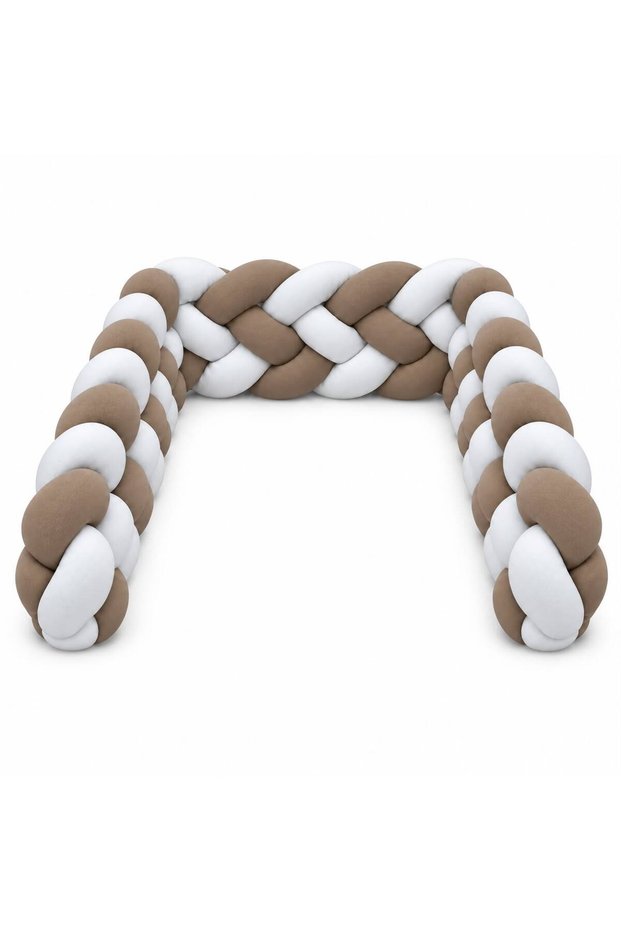 Knotted Braided Crib Bumper - Beige - 280 cm