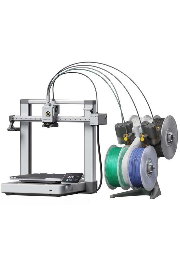 Bambu Lab A1 Combo Colorful 3D Printer, 10000 mm/s² Acceleration, Print Multi-Color, No Manual Adjus