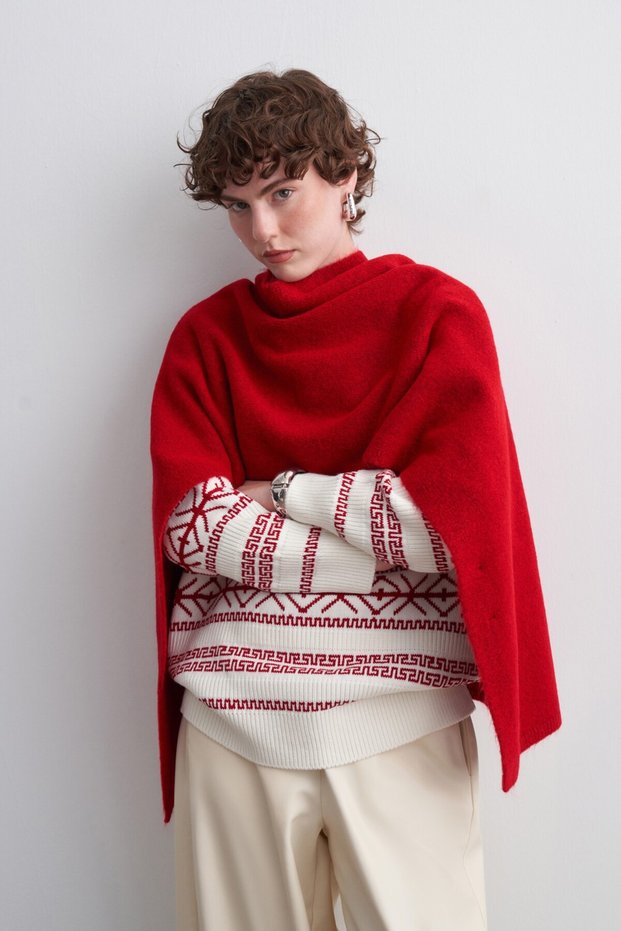 Knitwear Long Scarf Red