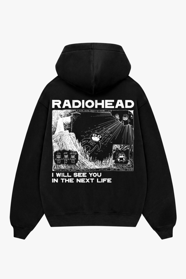 Radiohead Next Life Black Oversize Hoodie