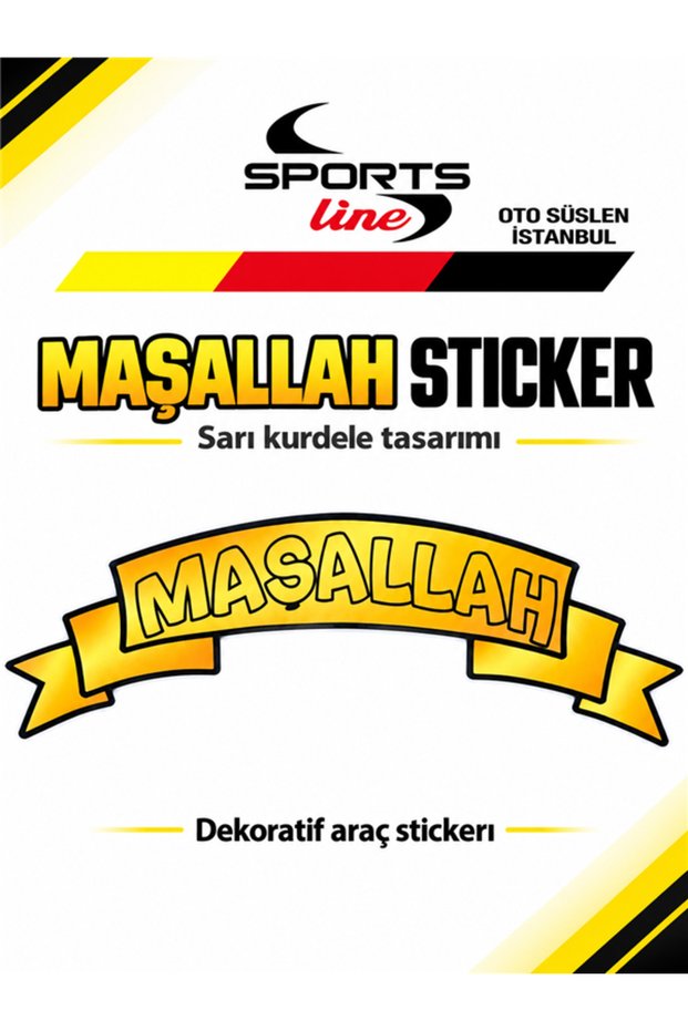 Sassy Yellow Ribbon Design Car Window Sticker