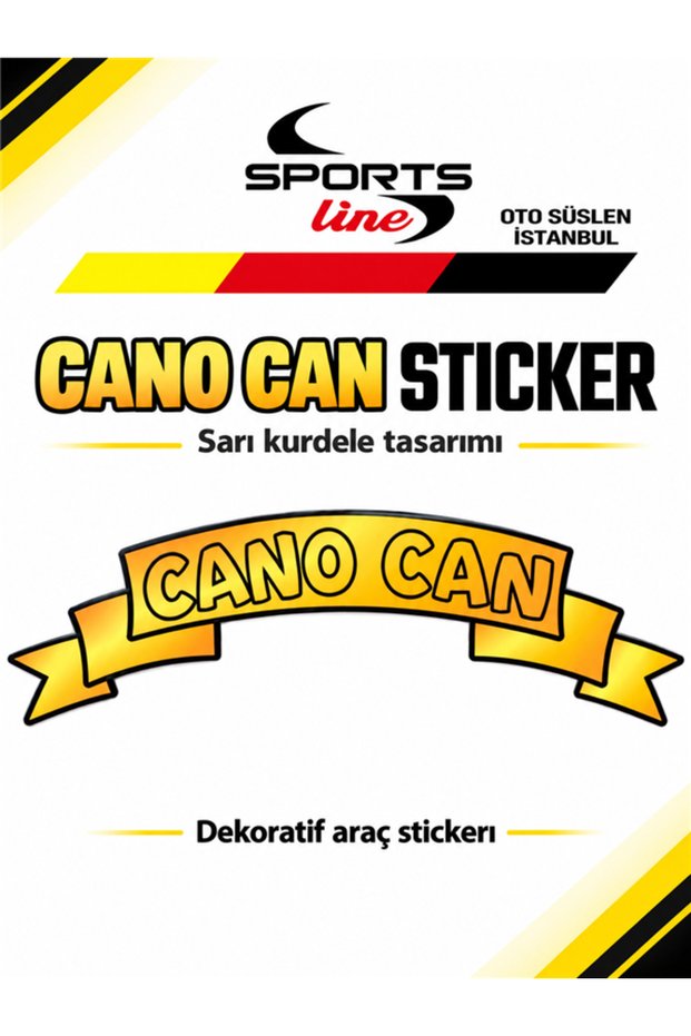 Sassy Yellow Ribbon Design Car Window Sticker